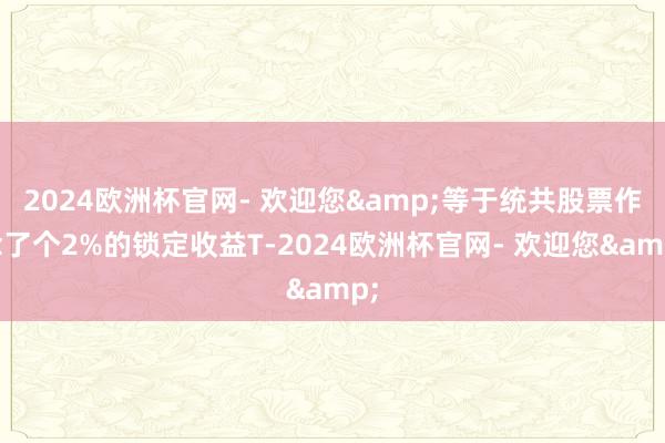 2024欧洲杯官网- 欢迎您&等于统共股票作念了个2%的锁定收益T-2024欧洲杯官网- 欢迎您&